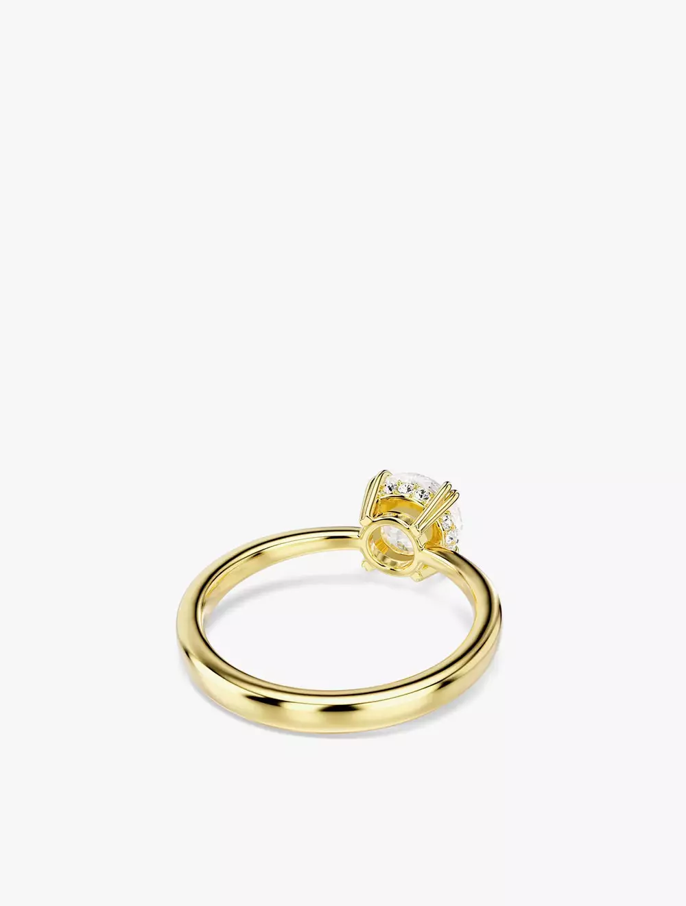 Stilla Attract cocktail ring, Round cut, White, Gold-tone plated