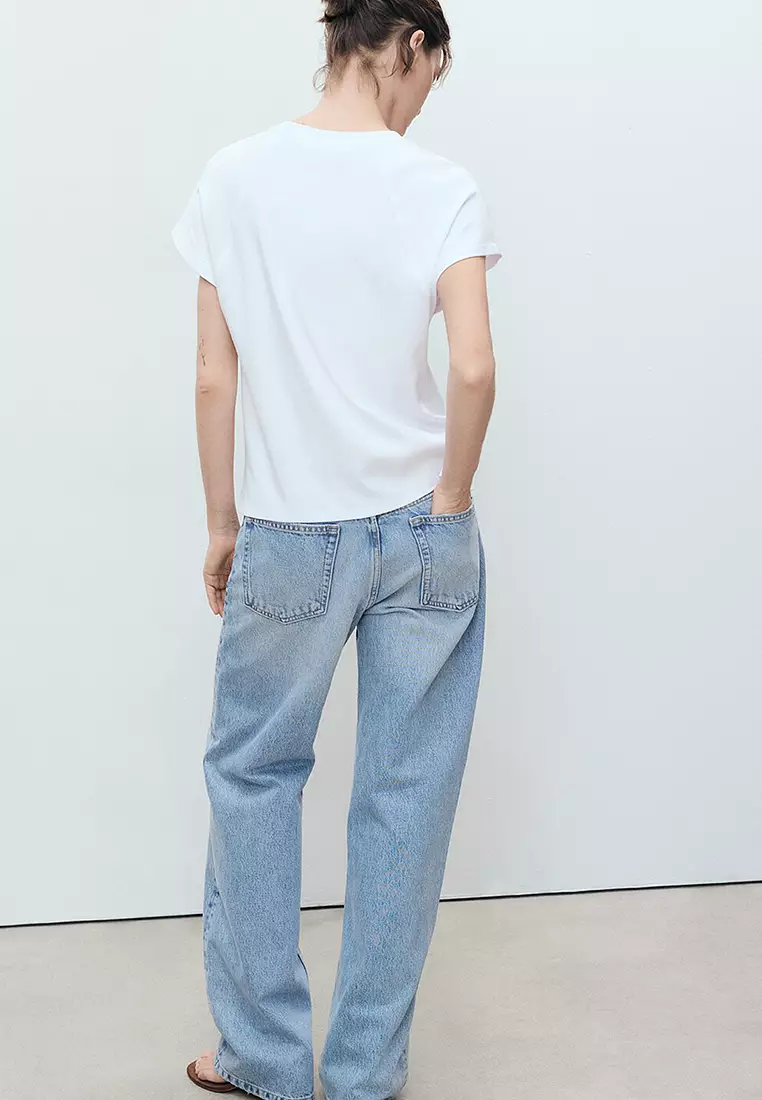 Rounded Neck Cotton T-Shirt