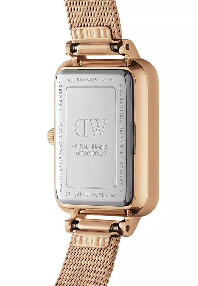 Quadro 20x26mm Pressed Melrose Rose gold Mother of Pearl Dial Watch Mesh strap Rose Gold Female watch Ladies watch Watch for women DW