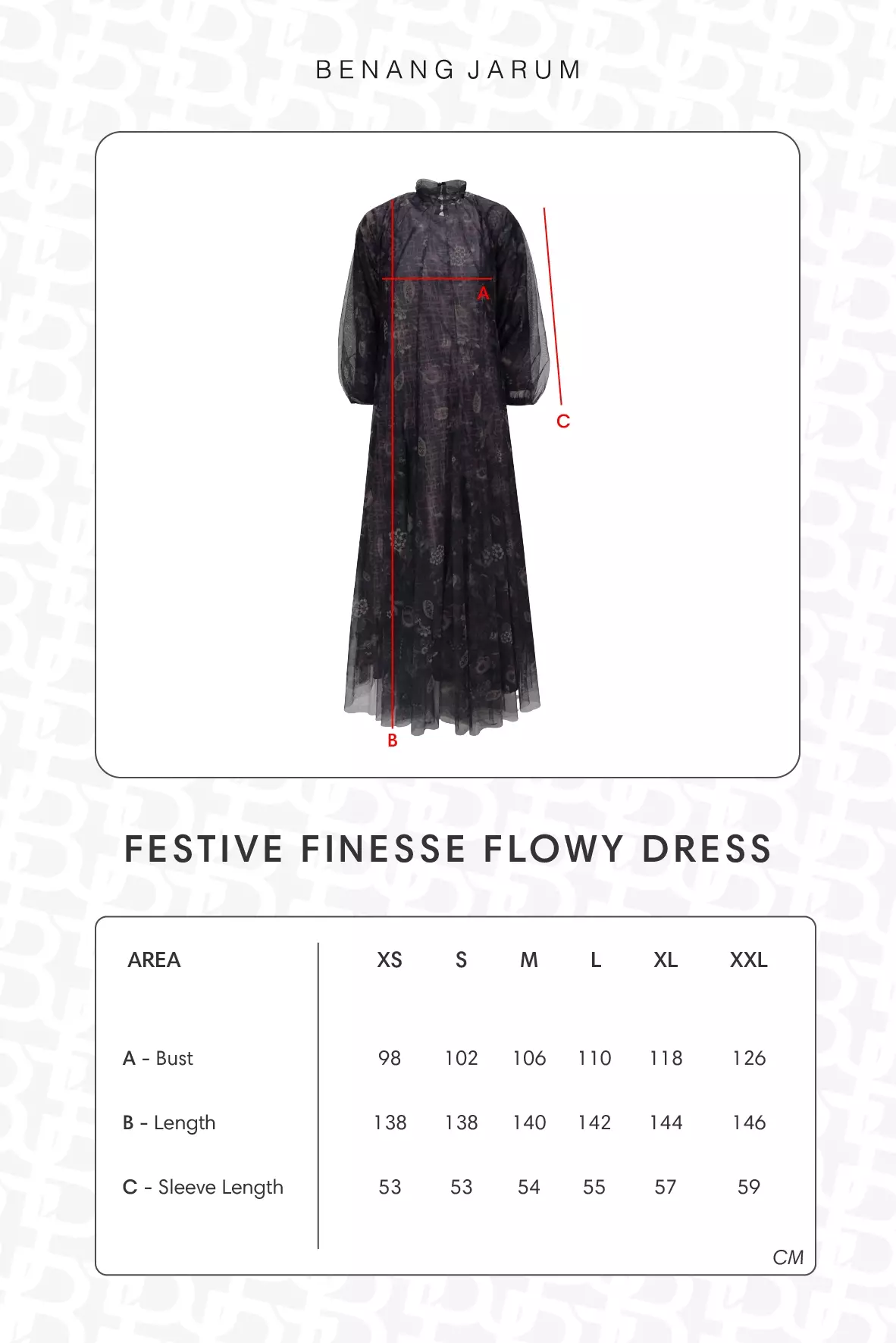 Benang Jarum - Festive Finesse Flowy Dress - Maple