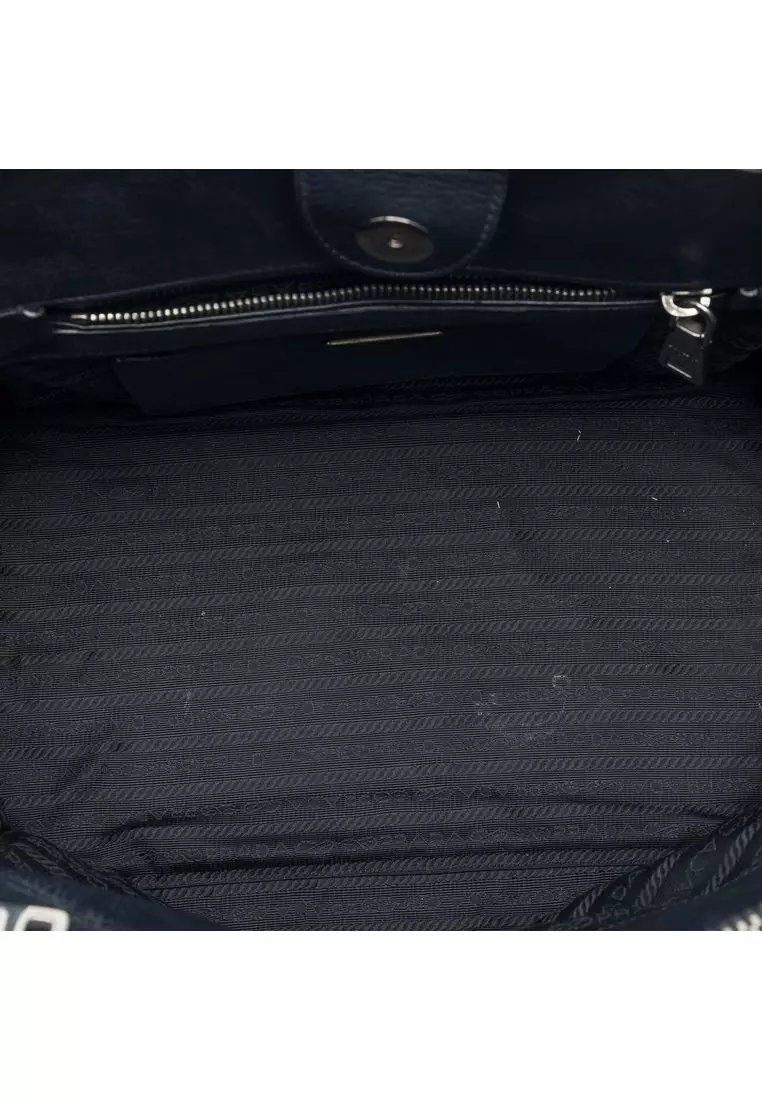 Pre-Loved Prada Glace Calf Twin Pocket Double Handle Satchel