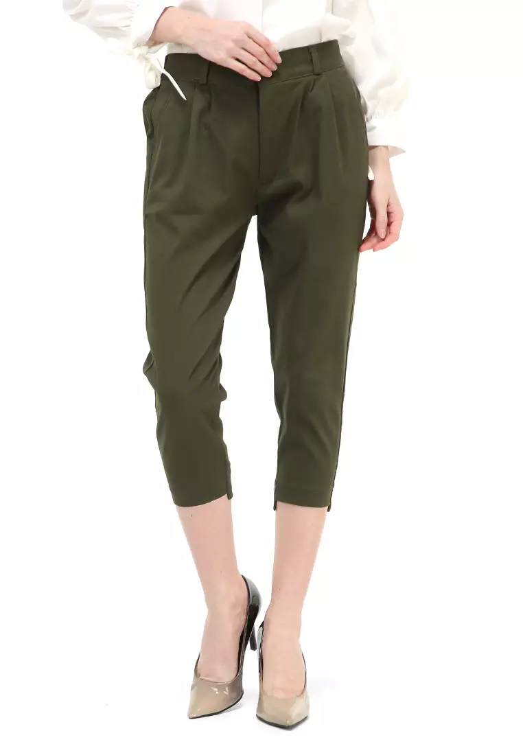Liana Long Pants Celana Panjang Bawahan Wanita Premium Quality - Army