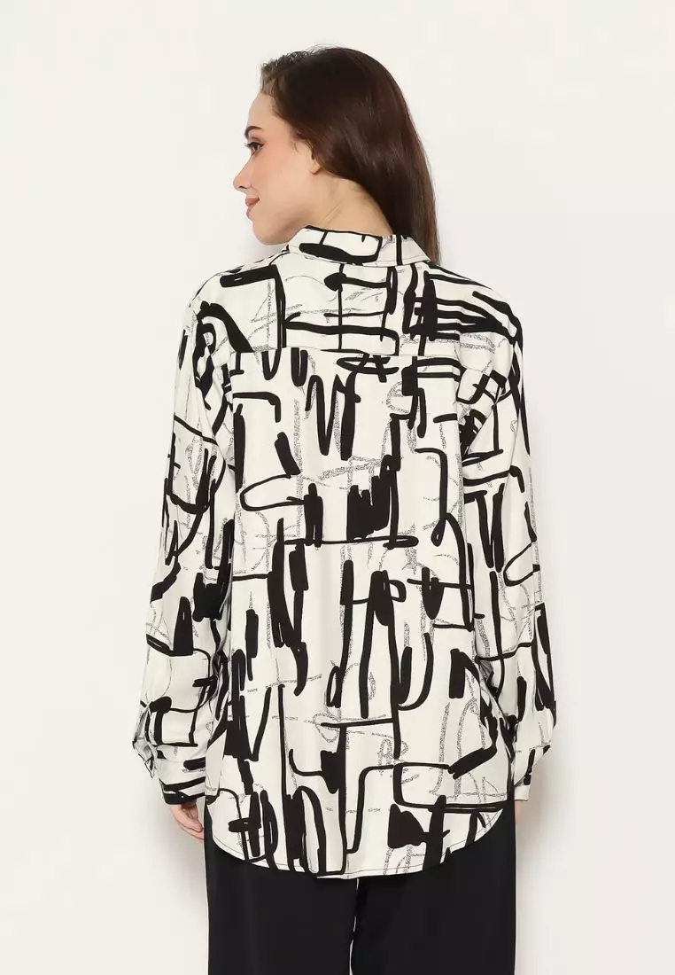 Urban Exchange Cherry Oversize Shirt Printed Black