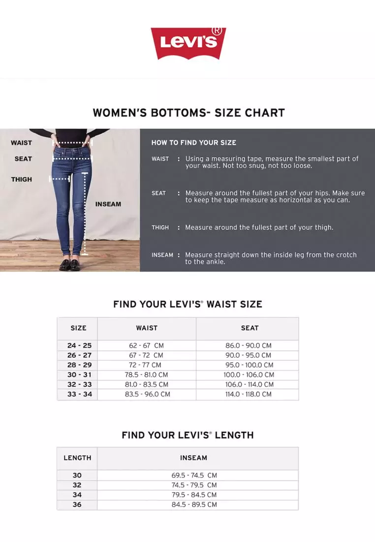 Levis vest sales size chart