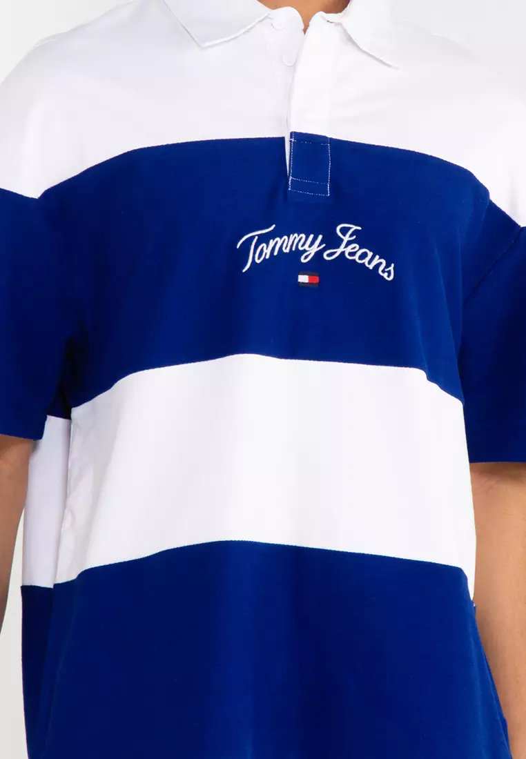 tommy jeans vertical stripe polo shirt