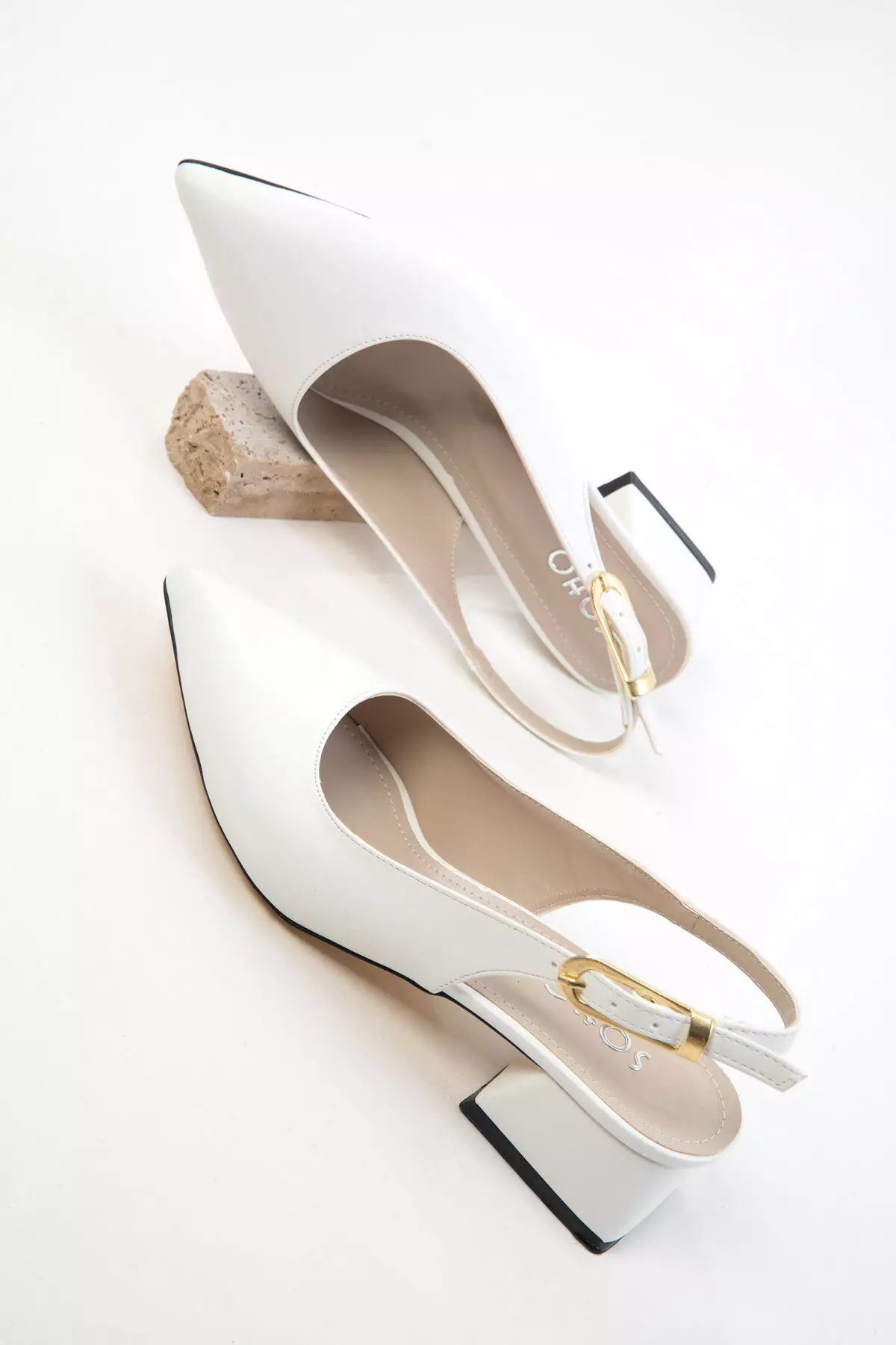 White Women's Classic Heeled Shoes 20421