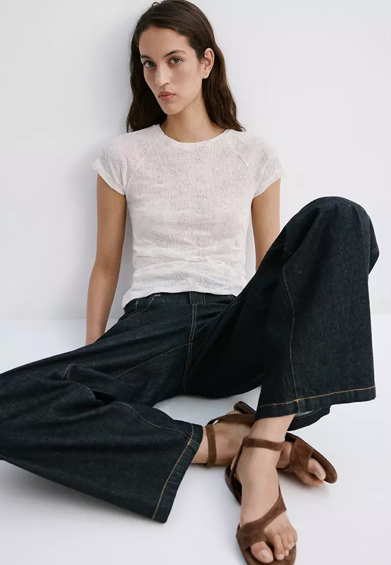 T-Shirt With Raised Embroidered Details