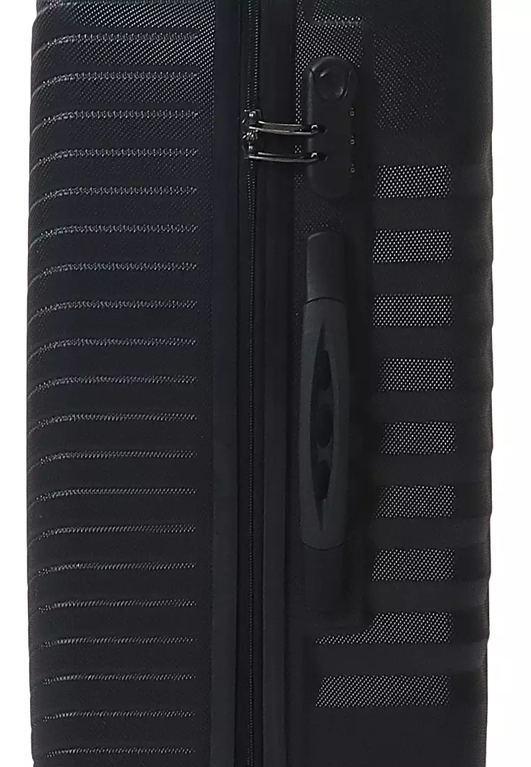 Austin Koper Hardcase Unisex Size 24 Inch Suitcase Combination Lock Large Compartment Tas Travel Material ABS+PVC Coated ORIGINAL - Black