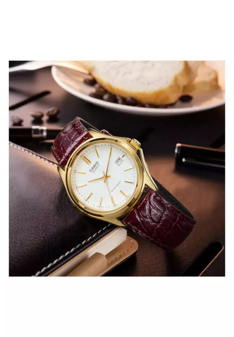 Buy CASIO Casio Men s Analog MTP 1183Q 7A Gold Tone Case Leather