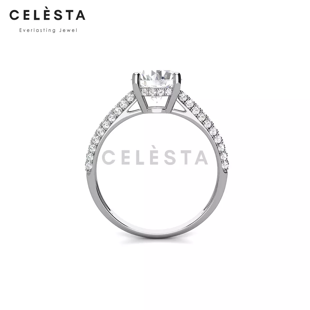 Berlian Moissanite Maxiem Ring [GRA CERTIFICATE MOISSANITE DIAMOND] - Cincin 2CT  Moissanite Diamond 925 Silver Celesta by Her Jewellery
