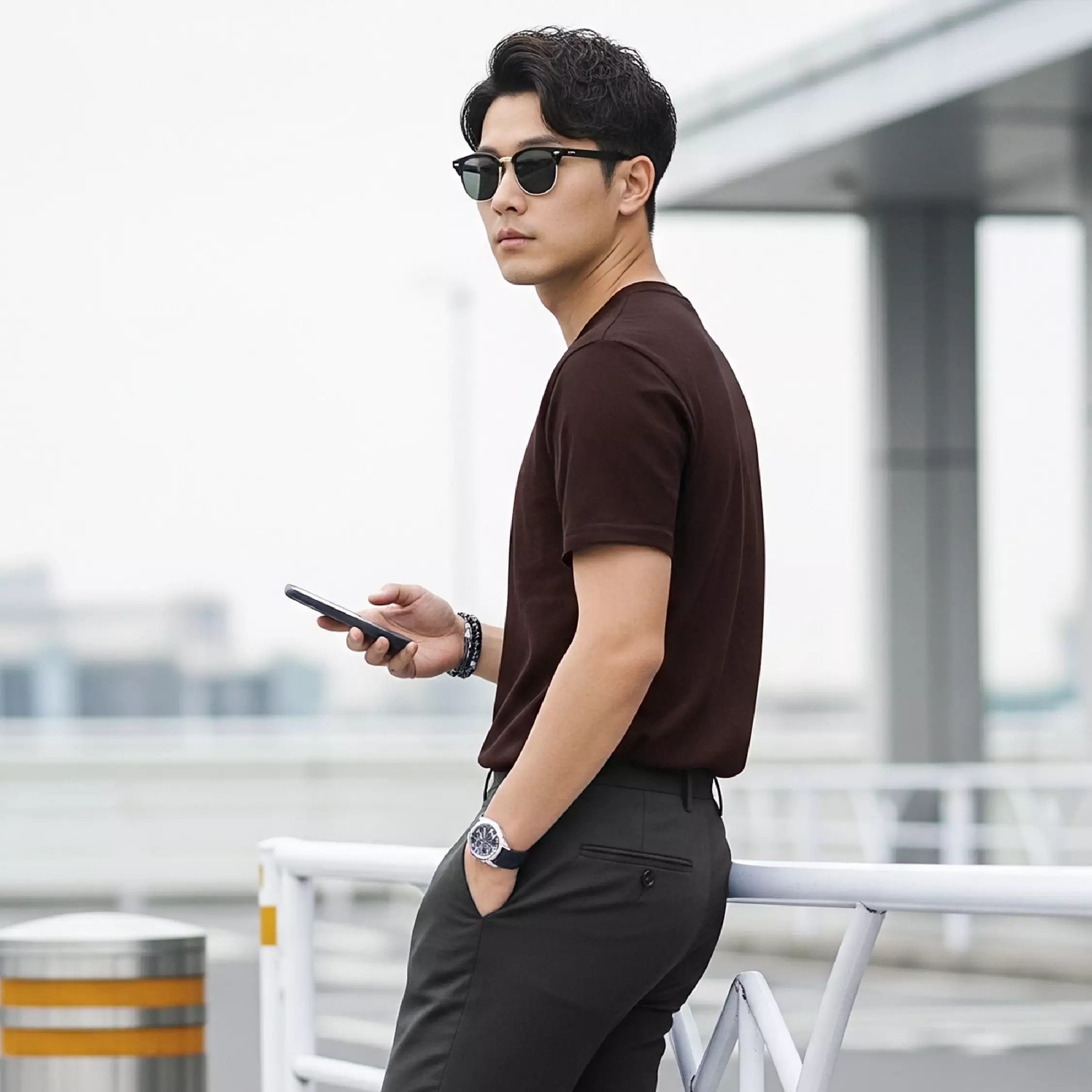 Kale AXELO REGULER COFFEE BROWN Organic Cotton | T-Shirt Basic