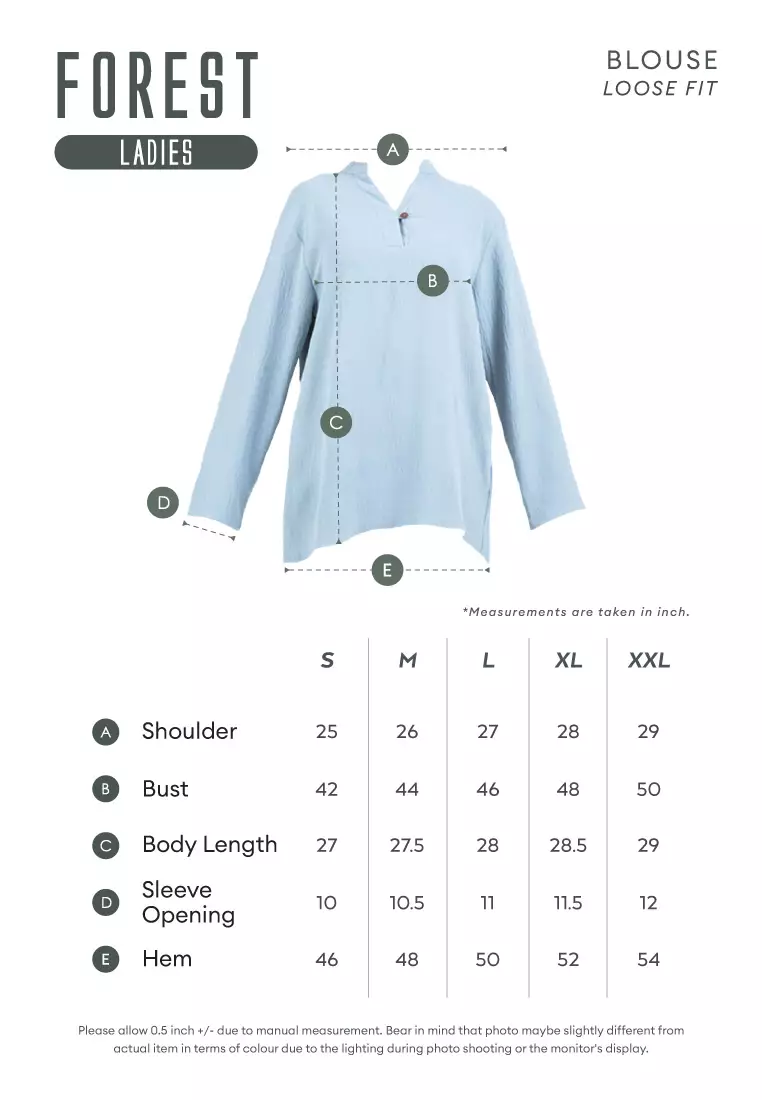 Forest Ladies Polyester Plain Blouse Women Long Sleeve Blouse - 822420-41Green