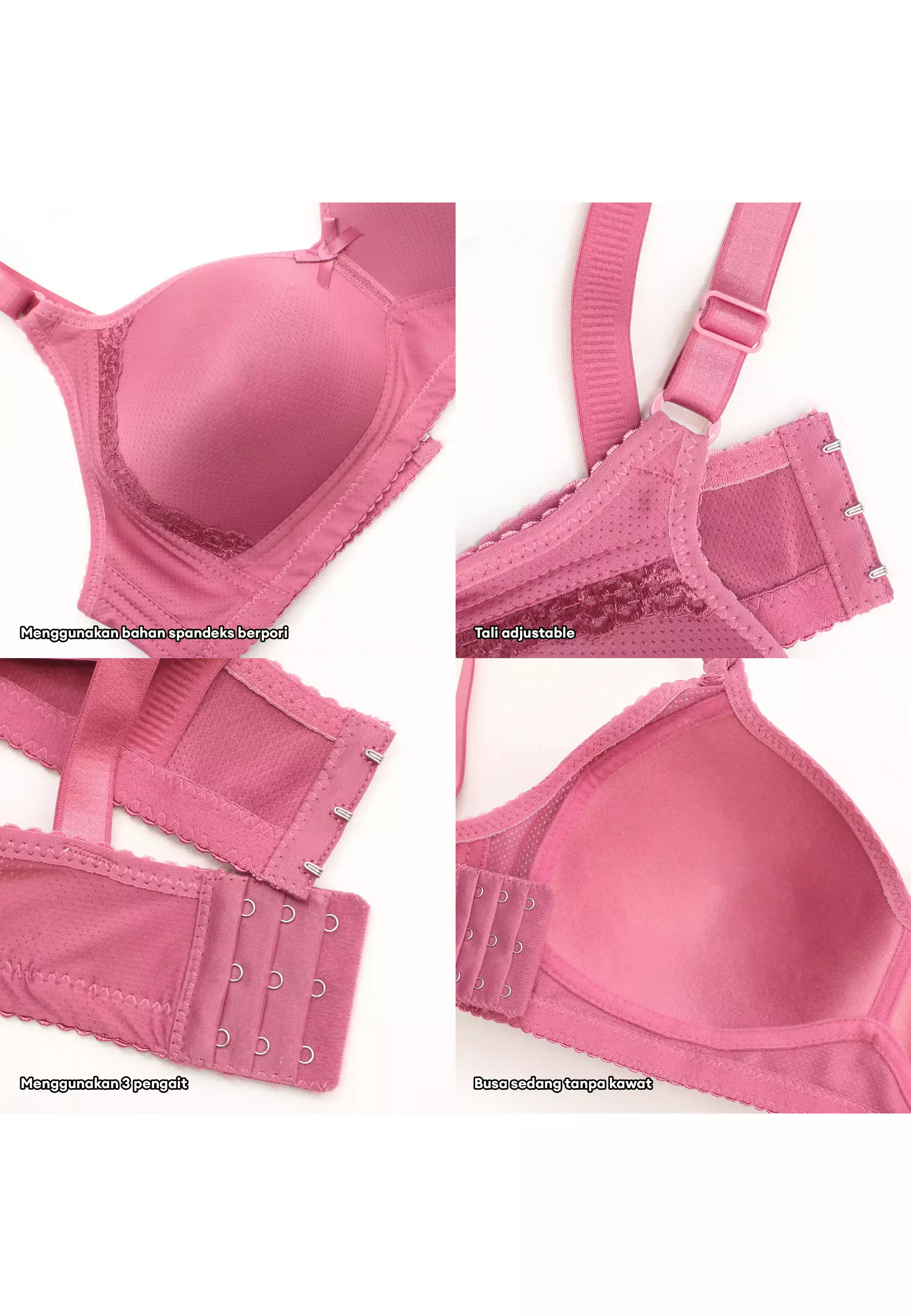 WIMIU BH Wanita Jumbo Women Bra Cup C D E Jumbo BH Tanpa Kawat Bra Beha Besar 100180