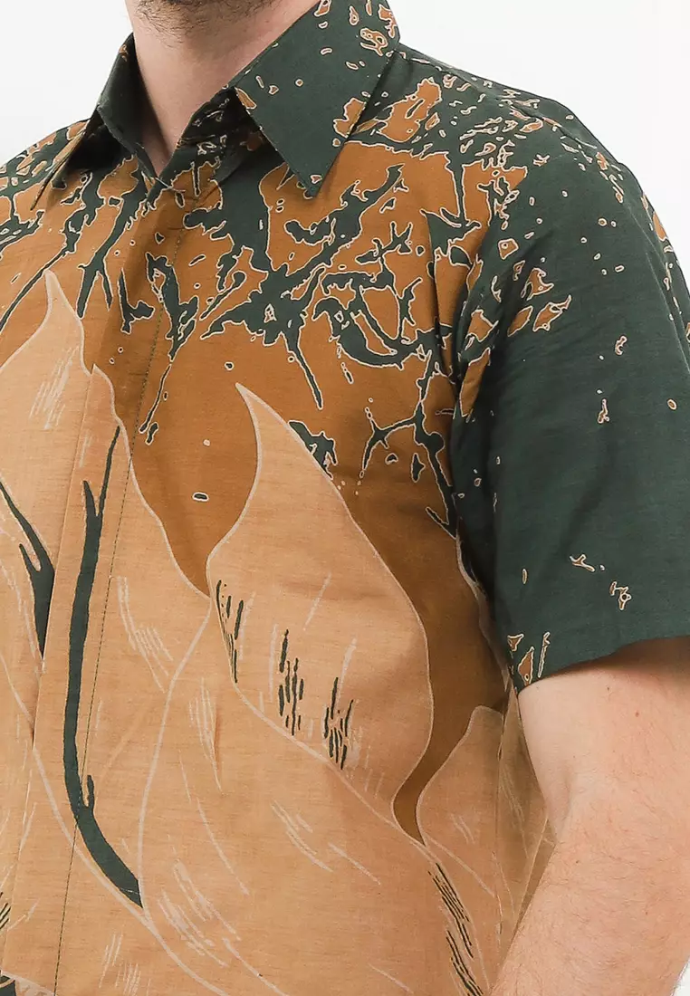 Batu Kemeja Batik Premium Pria Casual Modern Lengan Pendek