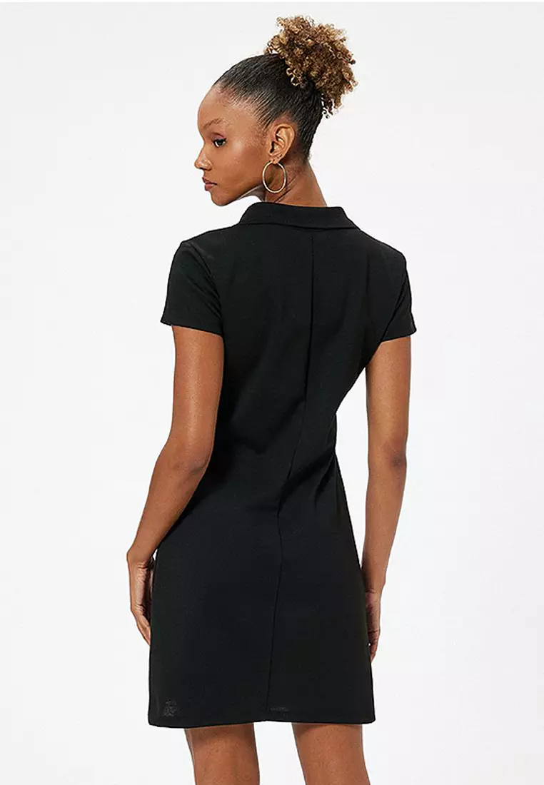 Cotton Polo Mini Dress Black main image 0