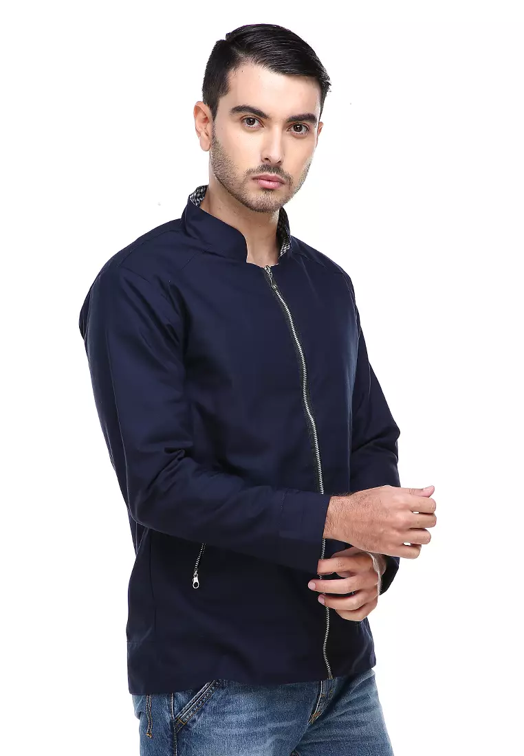 Clover Jas Jaket Casual Pria Slimfit Material American Drill ORIGINAL - Navy