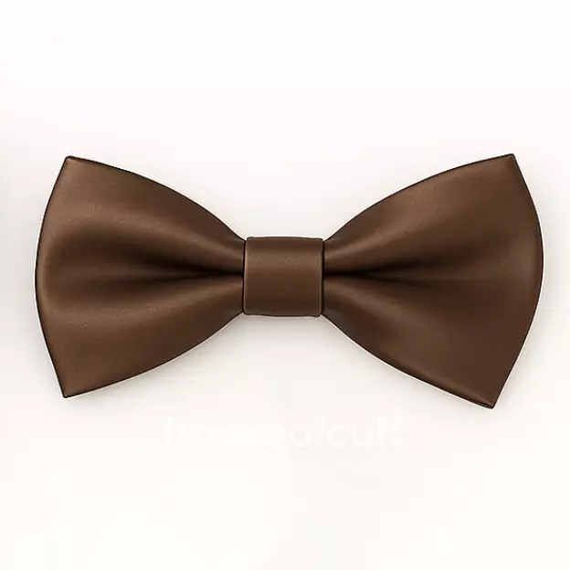 Houseofcuff Dasi Kupu Polos Bowtie Pria Bahan Satin Coffee