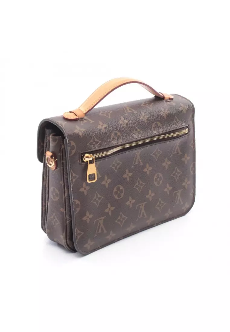 Pre-Loved Louis Vuitton pochette Metis MM monogram Handbag PVC leather Brown