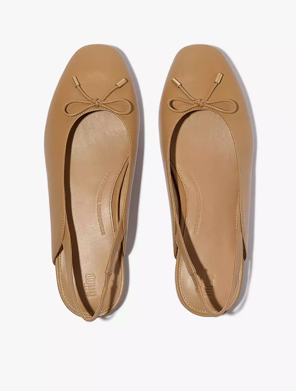 Fitflop Delicato Bow Leather Slingbacks - Camel