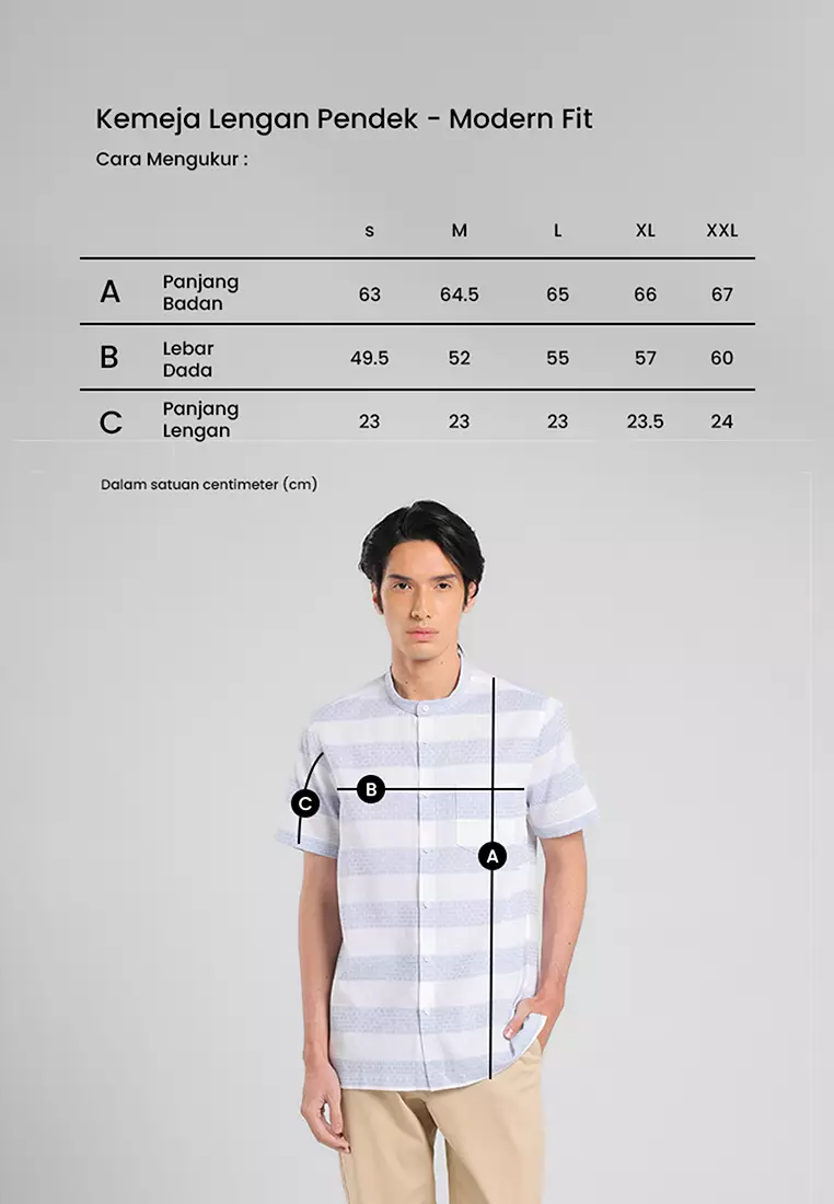 MANZONE X Adipati Dolken - Kemeja Koko Shanghai Lengen Pendek Ghaffar Comfort Fit - White Warna White