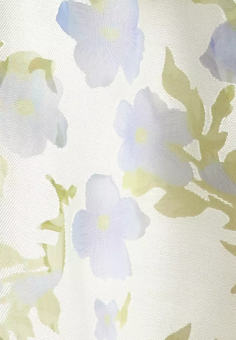 Ruffled Neckline Organza Dress