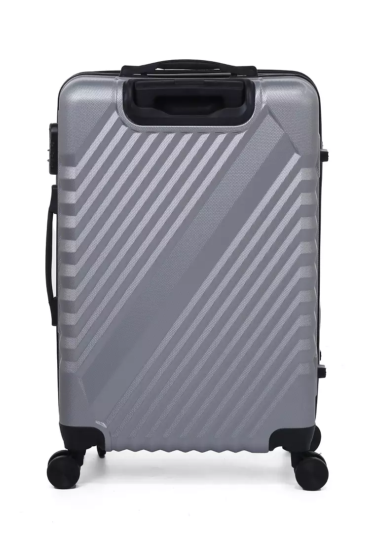 Austin Koper Unisex Size 24 Inch Travel Bag Large Compartment Material Fiber ABS ORIGINAL - Silver