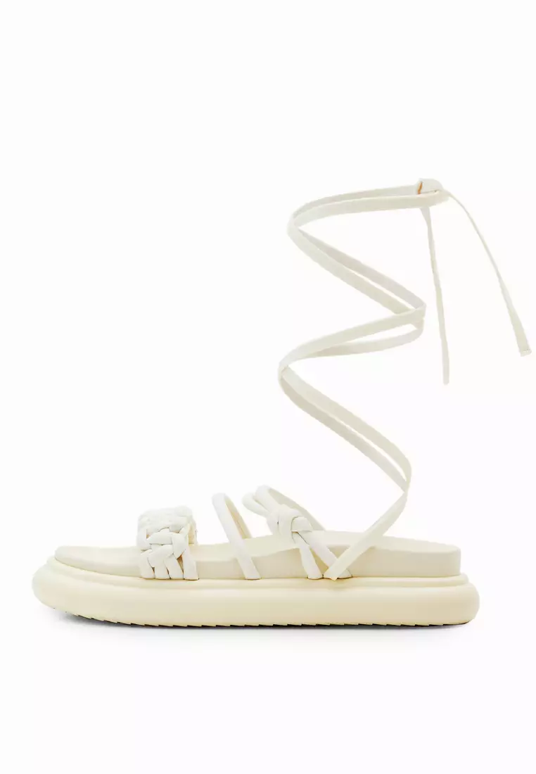 Desigual Strappy tie platform sandals 