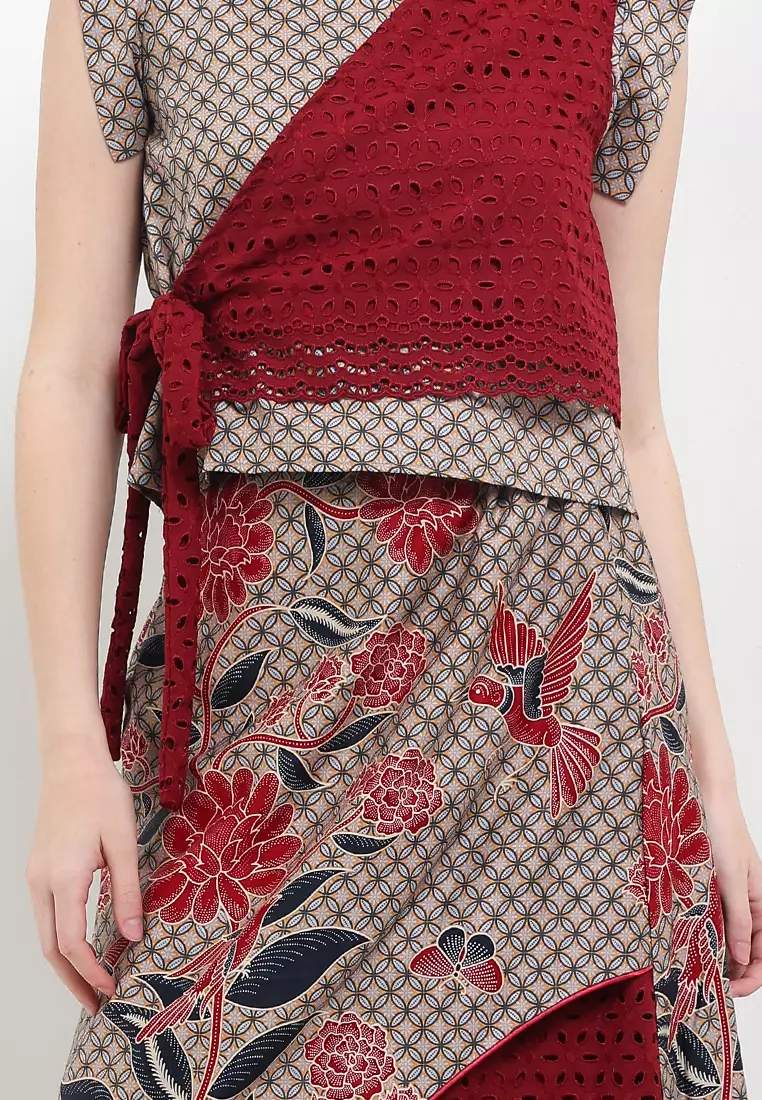 Setelan Blouse Atasan dan Bawahan Wanita Spesial Puspha Collection Pamela Kombinasi Katun Bordir