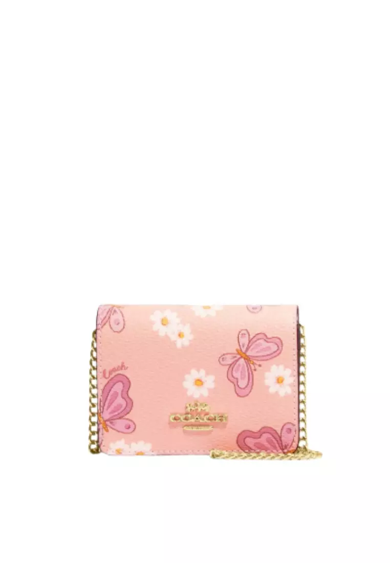 Coach CH254 Mini Wallet On A Chain With Lovely Butterfly Print IN