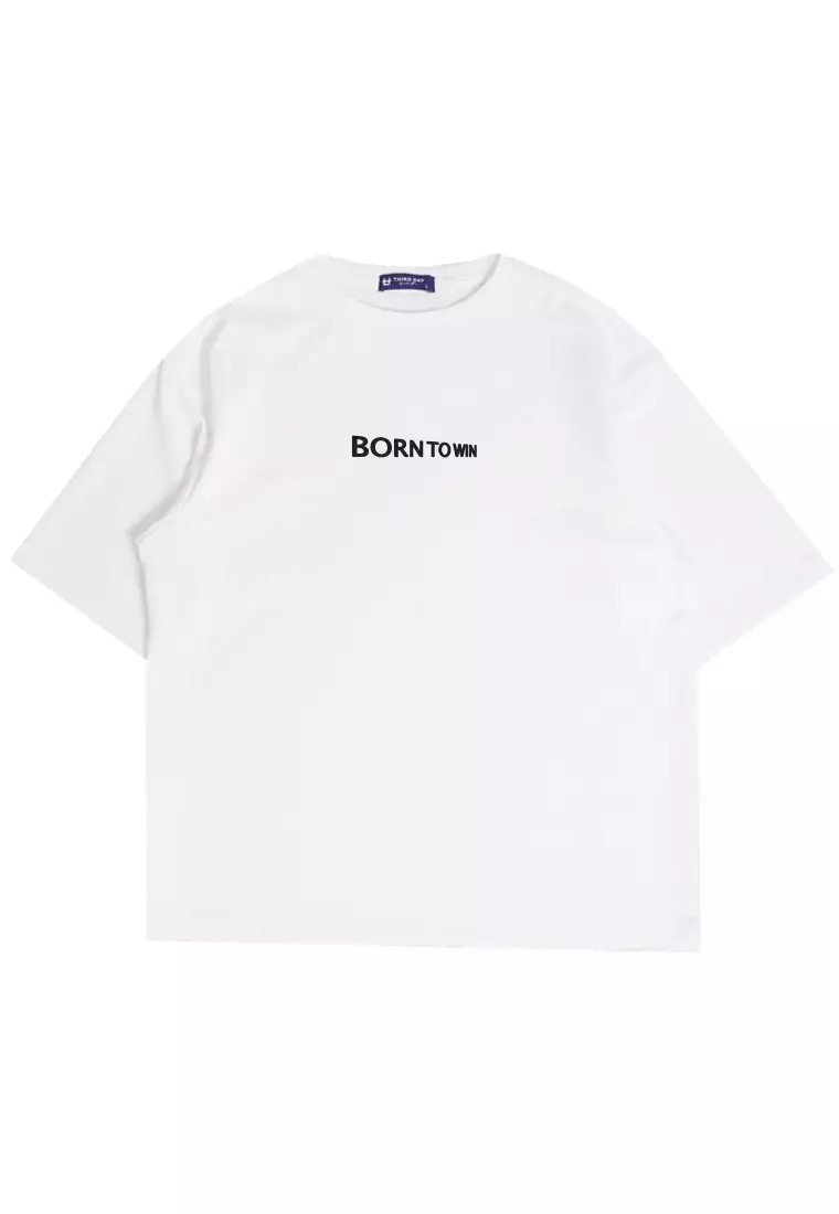 MTV12 oversize kaos unisex scubalux "born to win" putih