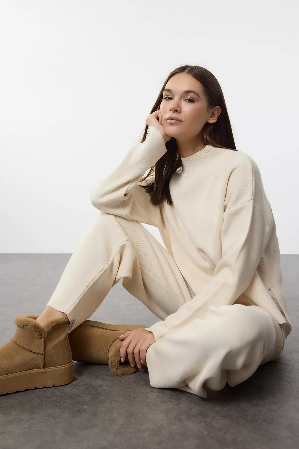 Striped Knitted Sweater and Pants Set