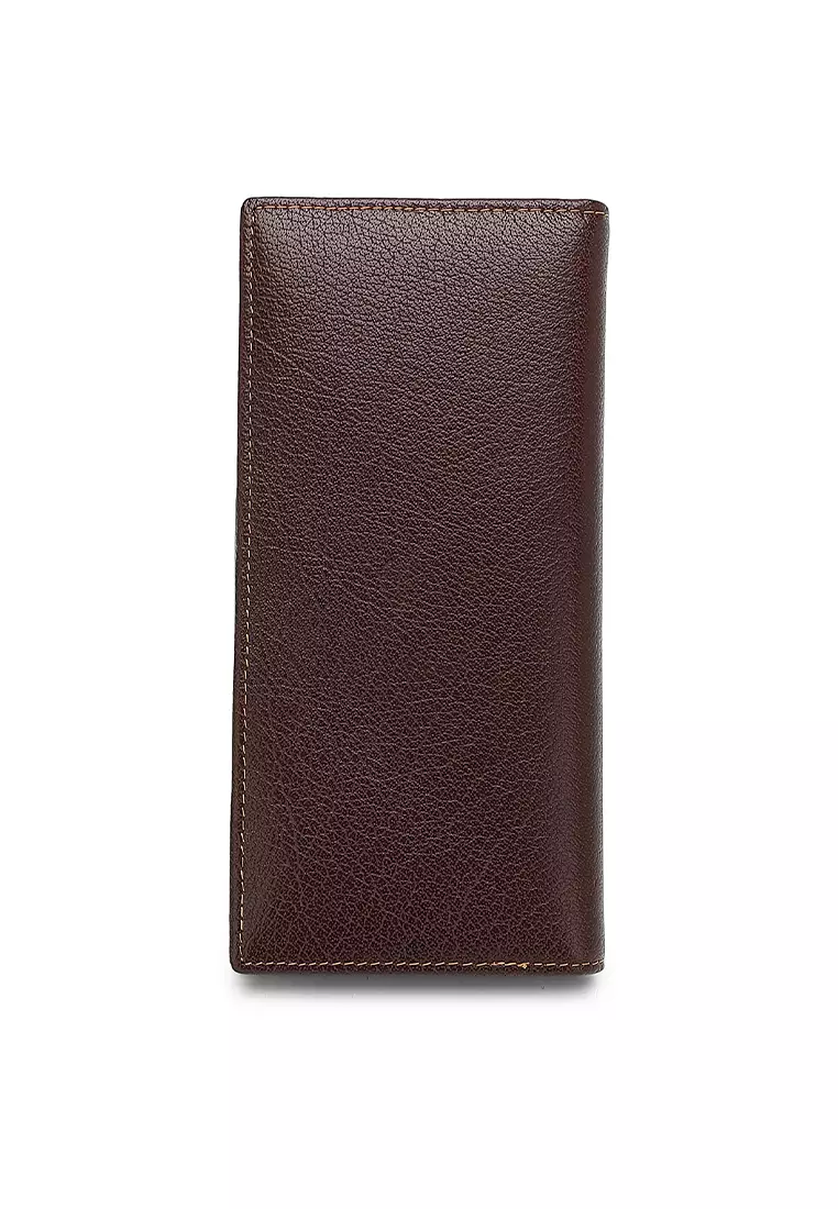 Men's Genuine Leather RFID Blocking Fortune Long Wallet (Dompet Pria Kulit Genuine RFID Blocking) - Cokelat