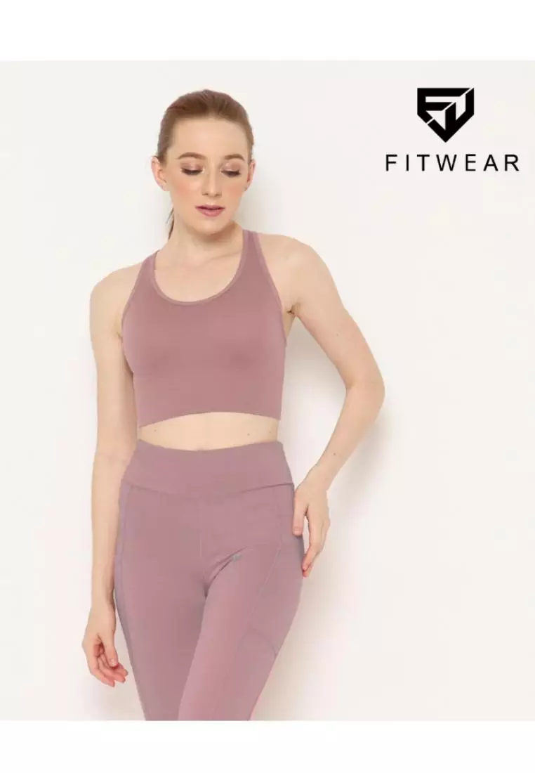 Fitwear - SportBra Olahraga Wanita RIN RIBBED CROP HOOK - Taro