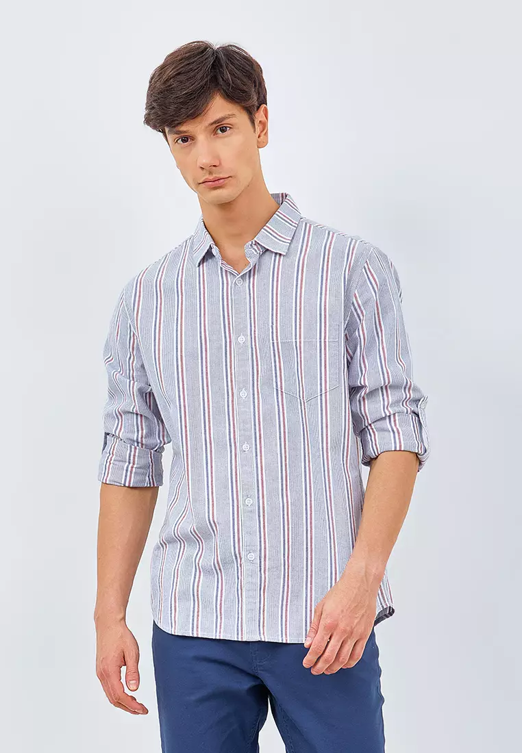 Manzone Kemeja Lengan Panjang Pria MZY-BASE - LIGHT BLUE