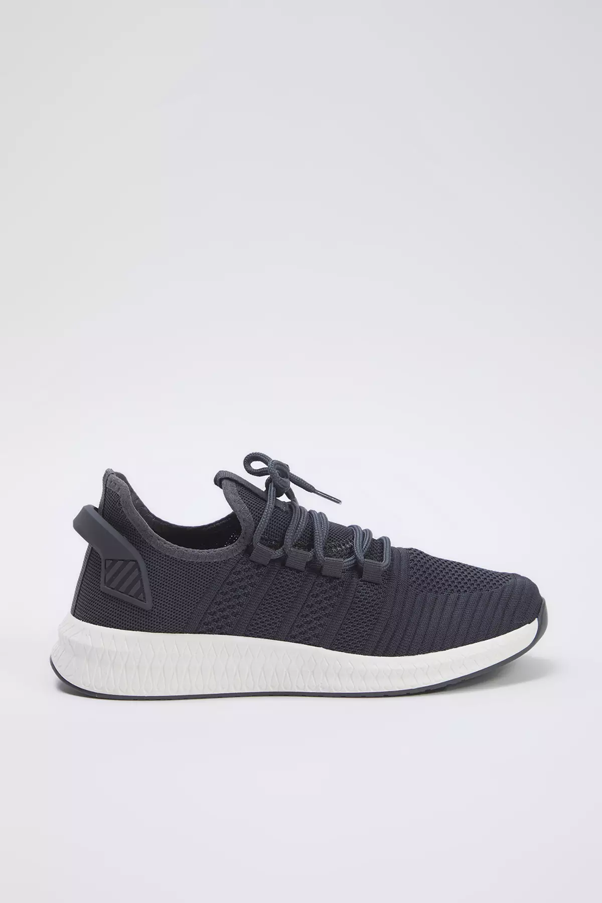 Navy Blue Knitwear Lace-Up Light Sole Men's Sneakers Takss25Sn00018