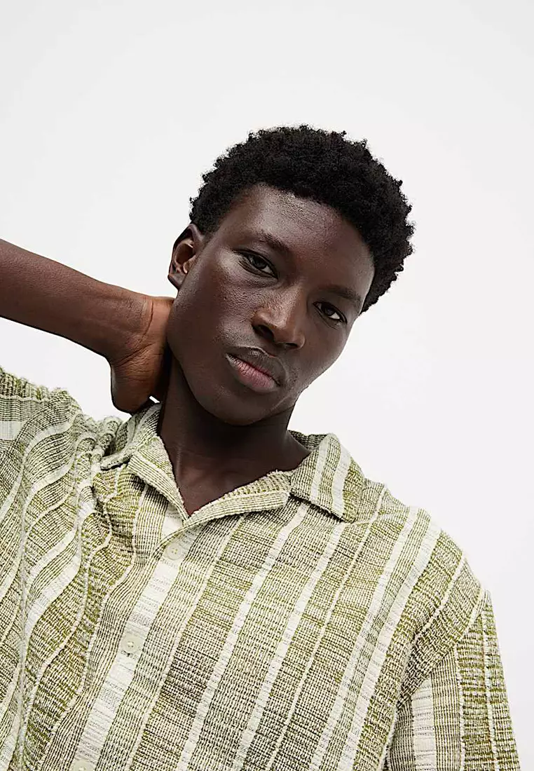 Regular Fit Cotton Blend Short Sleeve Shirt