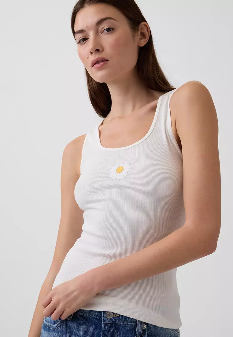 Ribbed Logo Tank Top