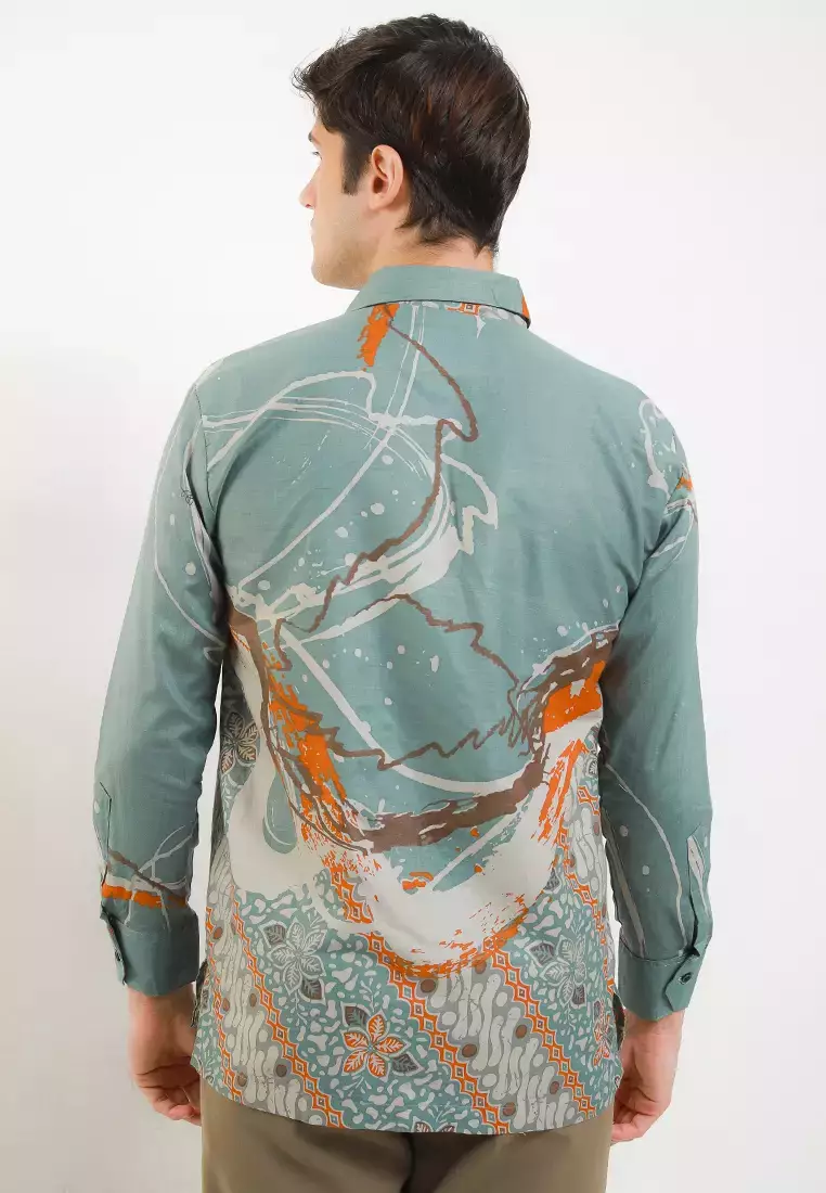 Tyaga Kemeja Batik Premium Pria Casual Modern Lengan Panjang