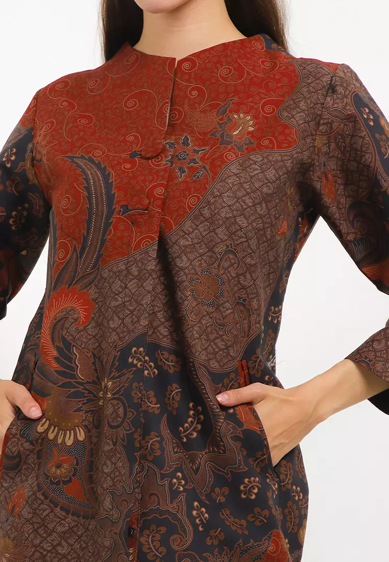 BATIK TALENTA EXCLUSIVE batik wanita blous MAWAR RED 14