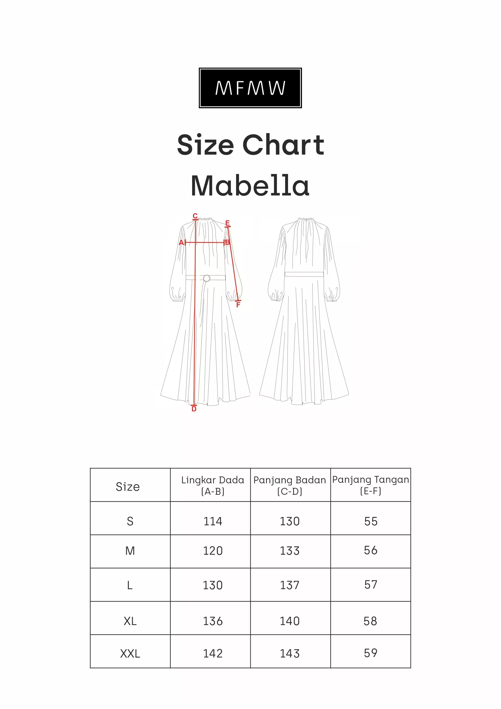 MFMW Mabella Dress Gamis Maroon