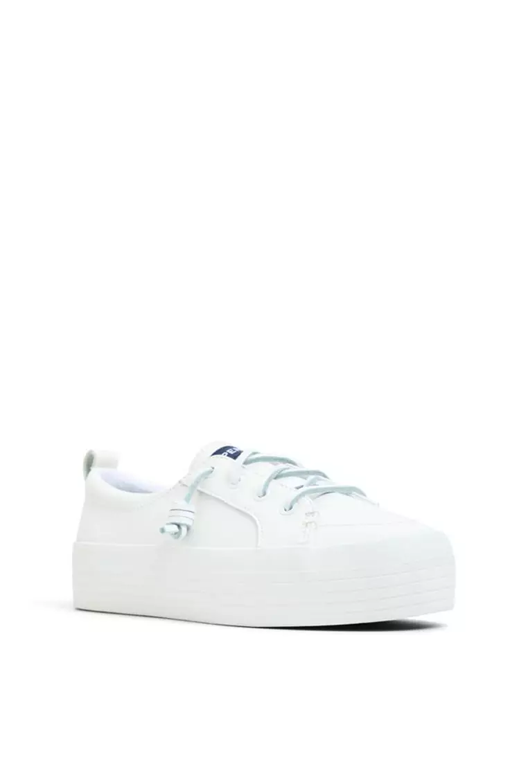 Women's Crest Vibe Platform Sneakers - White (13934085)