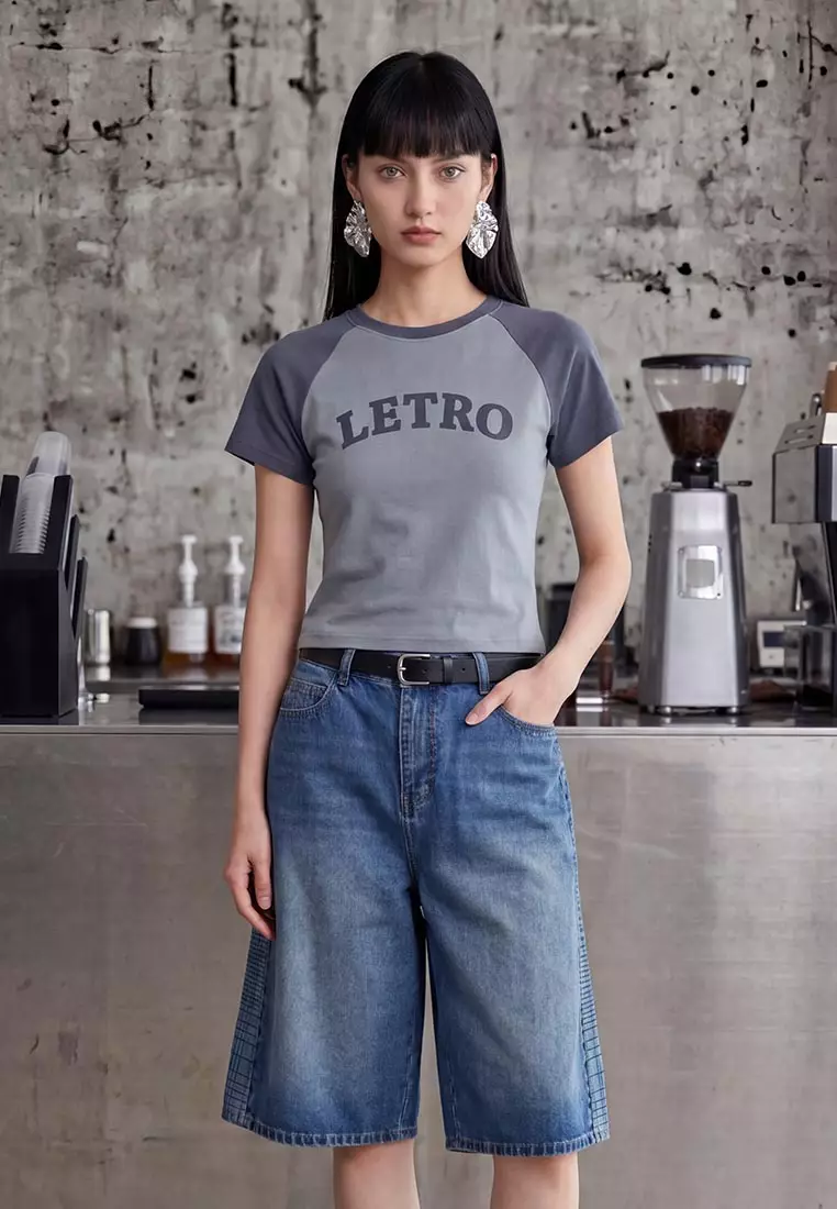 High Waist Wide Leg Denim Shorts