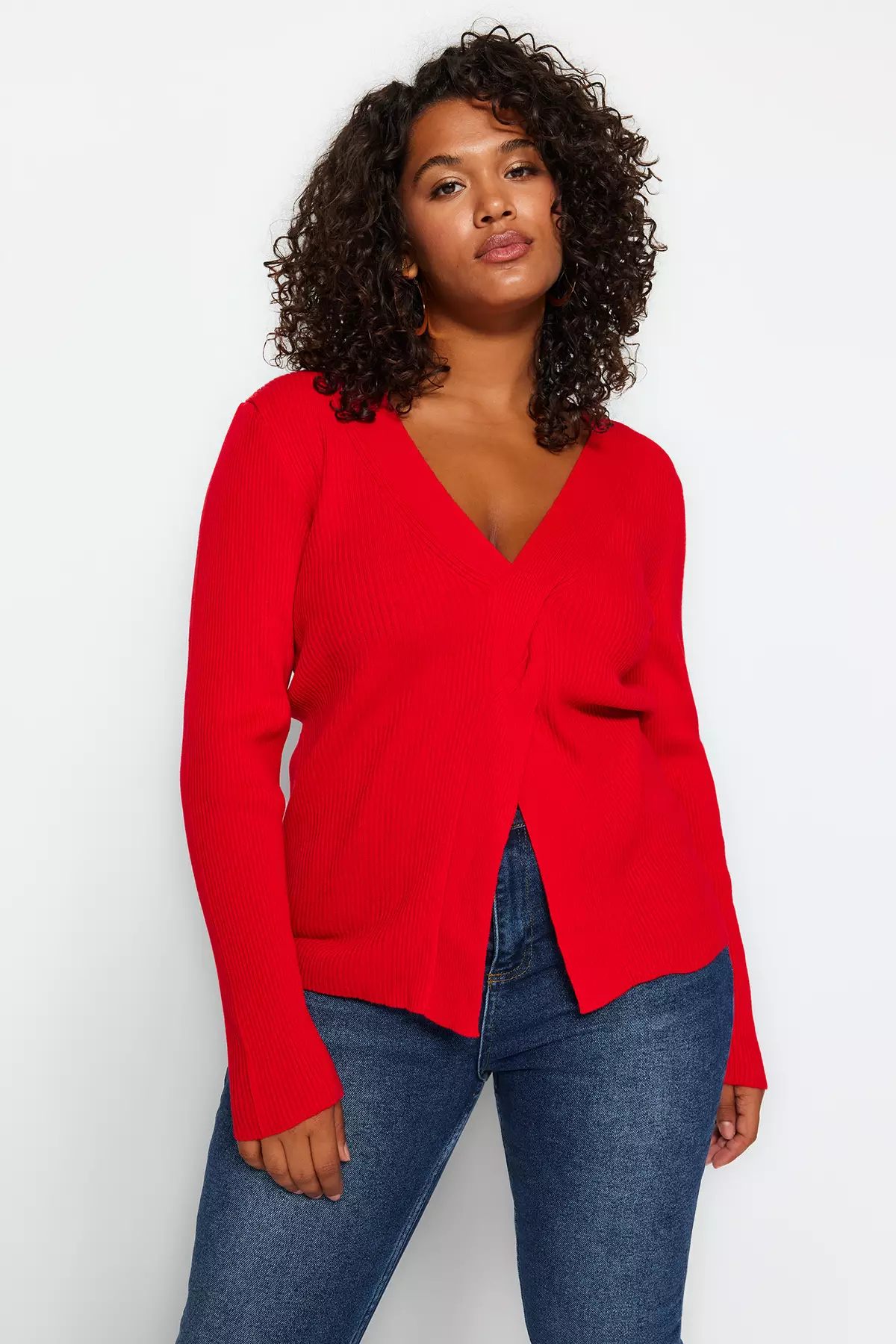 Plus size red on sale cardigan