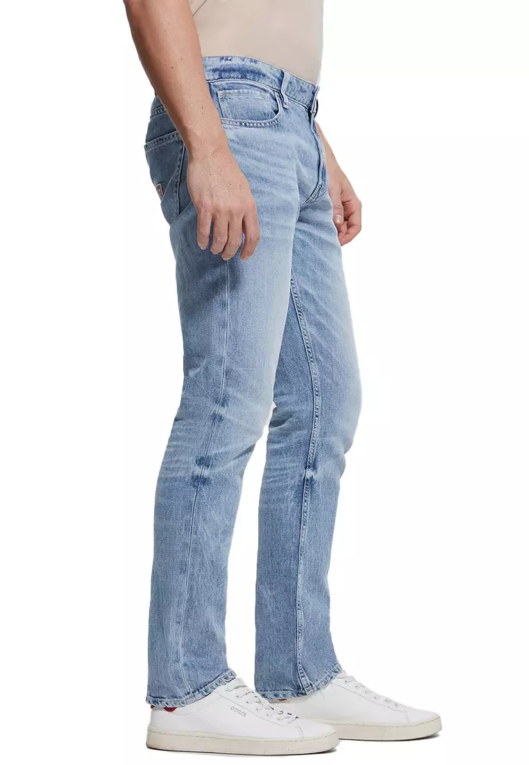 Buy Guess Eco Linen-Blend Tapered Jeans 2023 Online | ZALORA