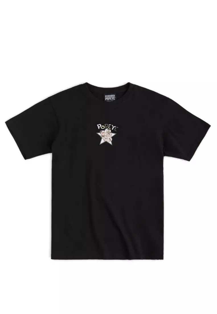 NYC Streetwear - REASON X Popeye Collab Mugshot Short Sleeves Tee - Black