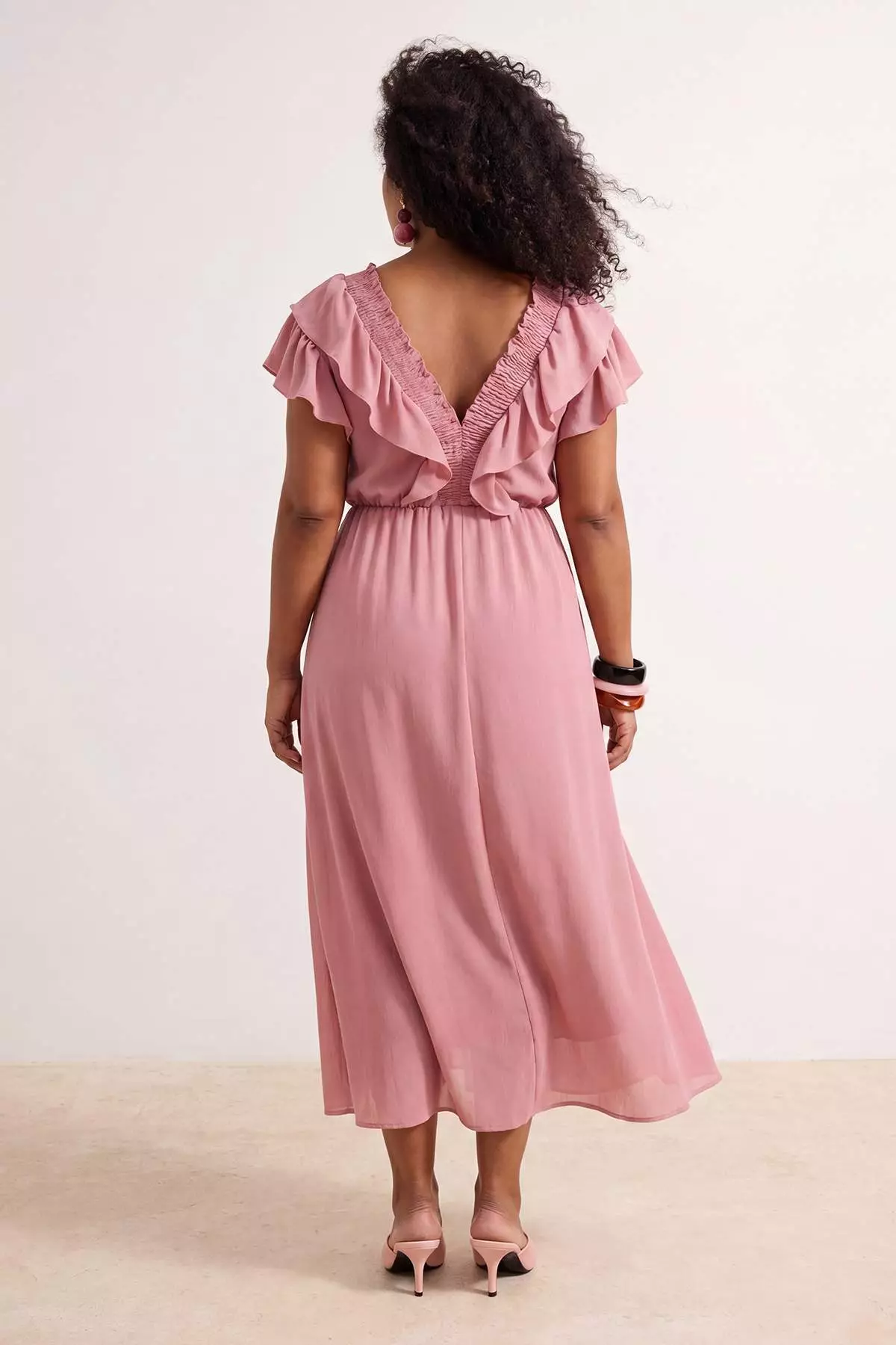 Pink Woven Plus Size Dress Tbbss26Ah00034