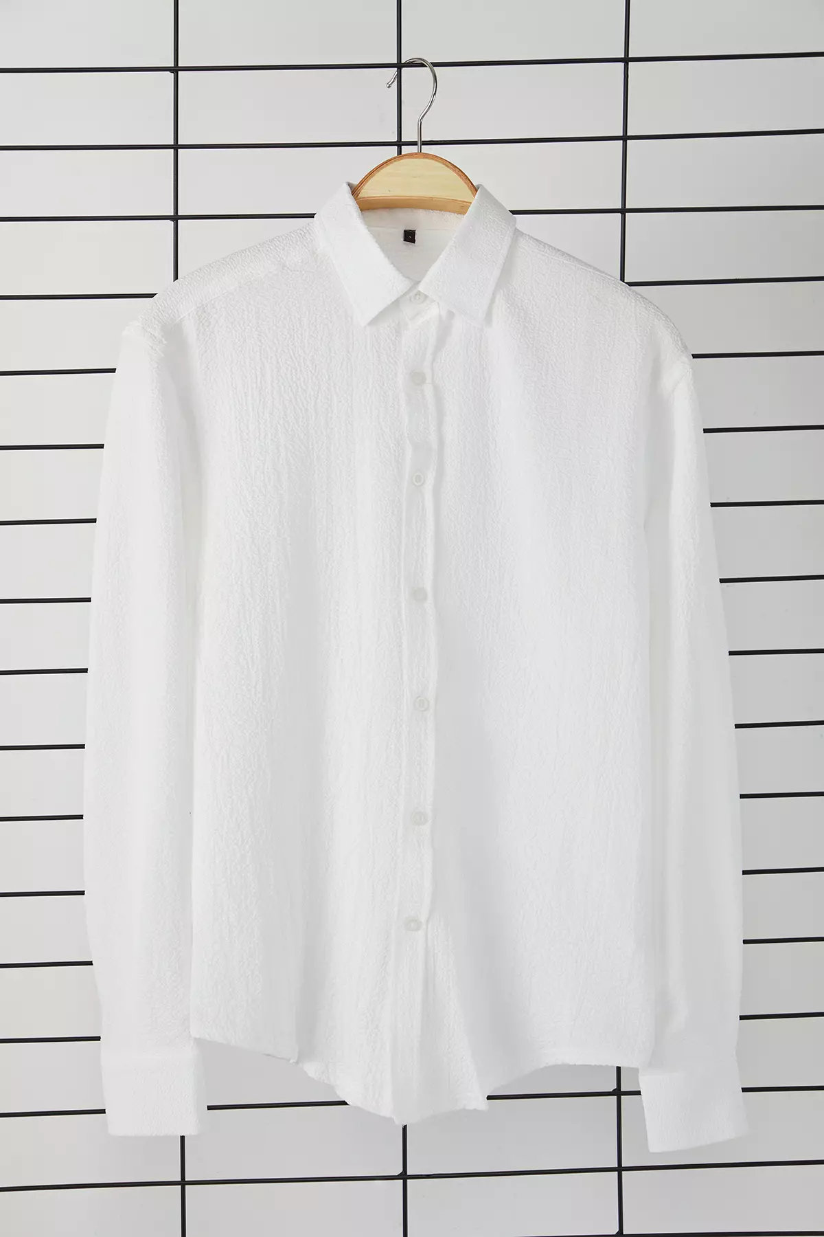 Textured Long Sleeve Regular Shirt