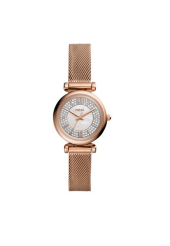 Jual Fossil Fossil Carlie Mini Three Hand Rose Gold Tone Stainless Steel Watch Es4836 Original Zalora Indonesia
