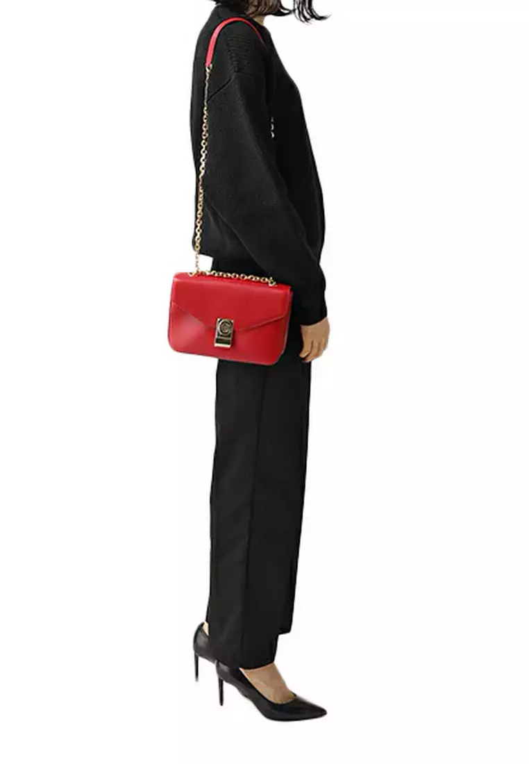 Medium C Crossbody Bag for Women in Red