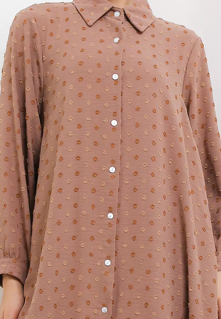 Dotted Hi Lo Shirt Dress